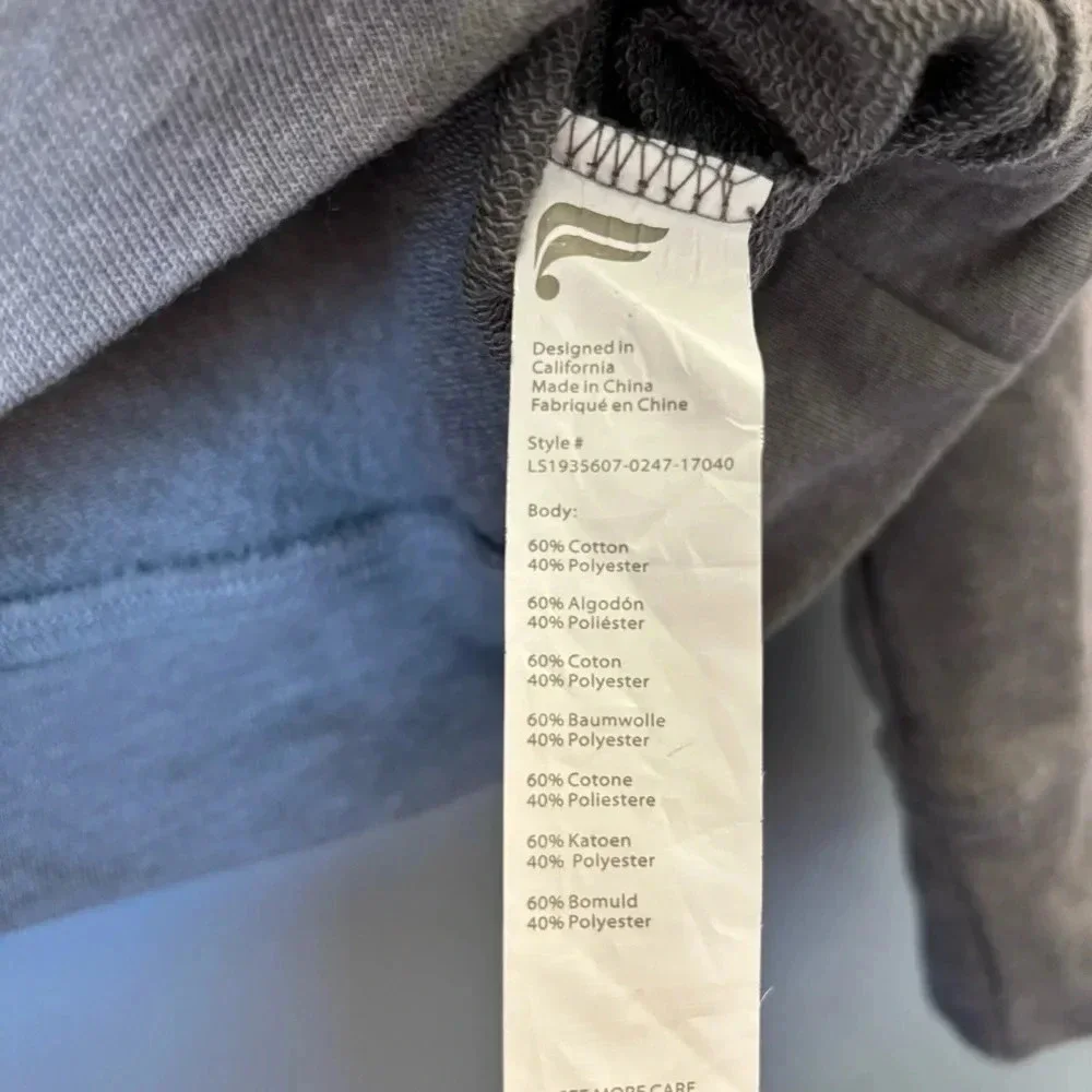 Fabletics Medium “Cute AF” Terry Stacey Pullover Sweatshirt Gray Camo